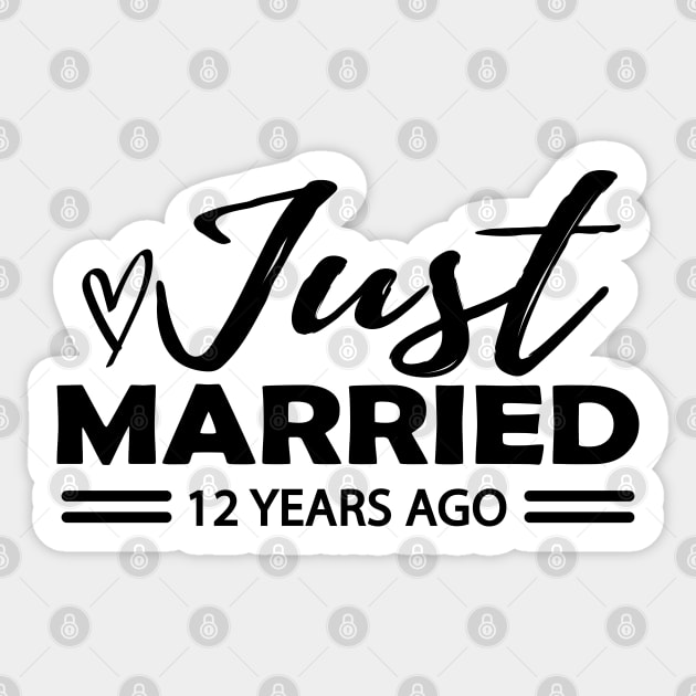 12th Wedding Anniversary - 12 years anniversary Sticker by KC Happy Shop